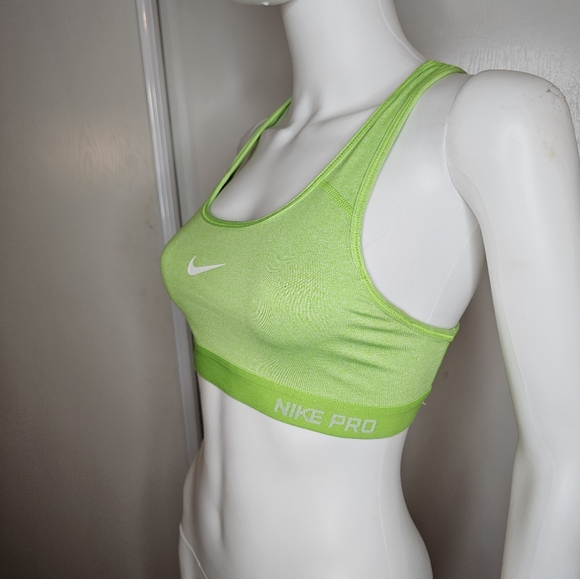 Nike Pro Dri-FIT Sports Bra Womens Lime Green Size S - Picture 11 of 13